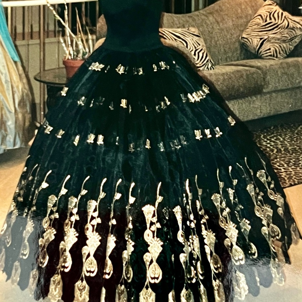 Cinderella Custom one of a kind Black and gold ball gown size 4/6
